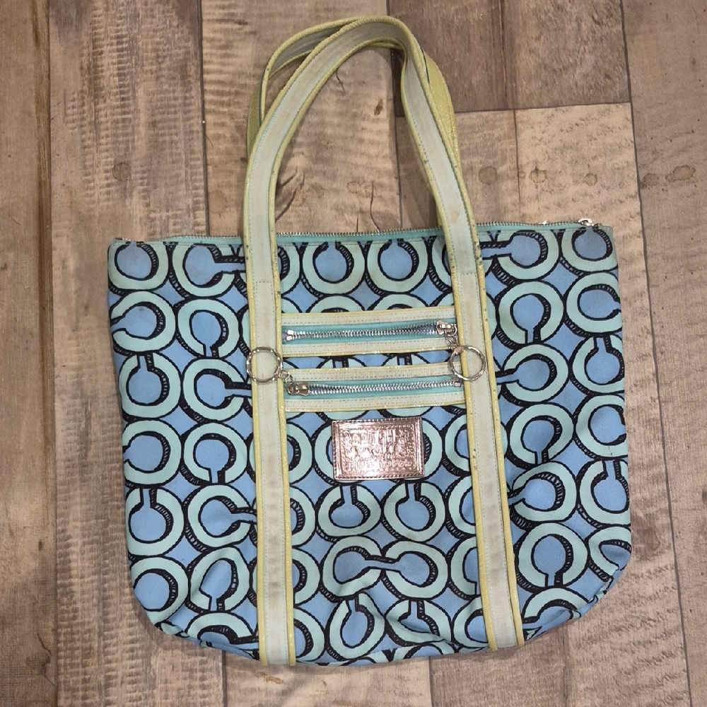 Coach Poppy 3D Op Art Glam Shoulder Bag in Blue Y2K